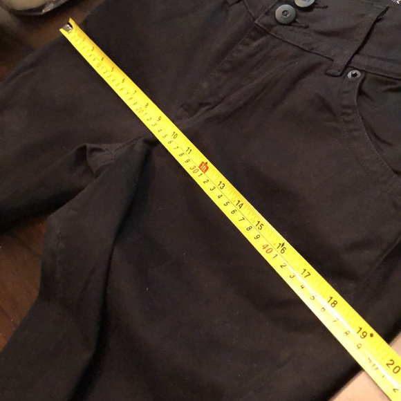 💫 Hudson Jeans cropped black brushed cotton button back pocket pants - Picture 6 of 12